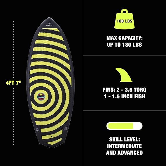 Hyperlite Shim Wakesurfer 2023 - Skim and Surf Style Characteristics - Perfect for Intermediate to Advanced Riders
