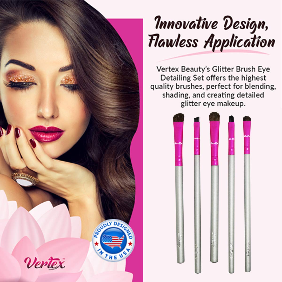 Glitter Makeup Brushes For Primer - And Pressed Eye Shadow Glitters On Metallic Eyeshadow Application On Eyelids Cut Crease For Blending Loose Glitters Perfect Lines On Eye Lids Effortlessly Blend & Shade Eyes Creases Blending Matte Finish Tattoo Brush