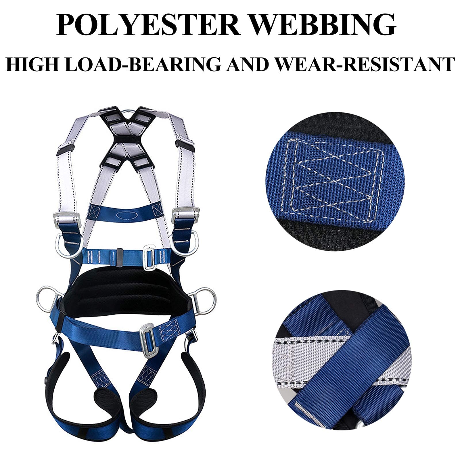 SwaYve Ceinture de Sécurité Antichute, Harnais de Sécurité Complet Pour Protection Contre Les Chutes, Harnais de Sécurité de Construction