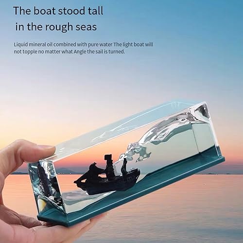 Miniatura 3 de Ghost Ship Black Pearl Ship in A Bottle Fluid Liquid Drift Bottle Living Room Decoration Acrylic Gift Floating Boat Home Decor