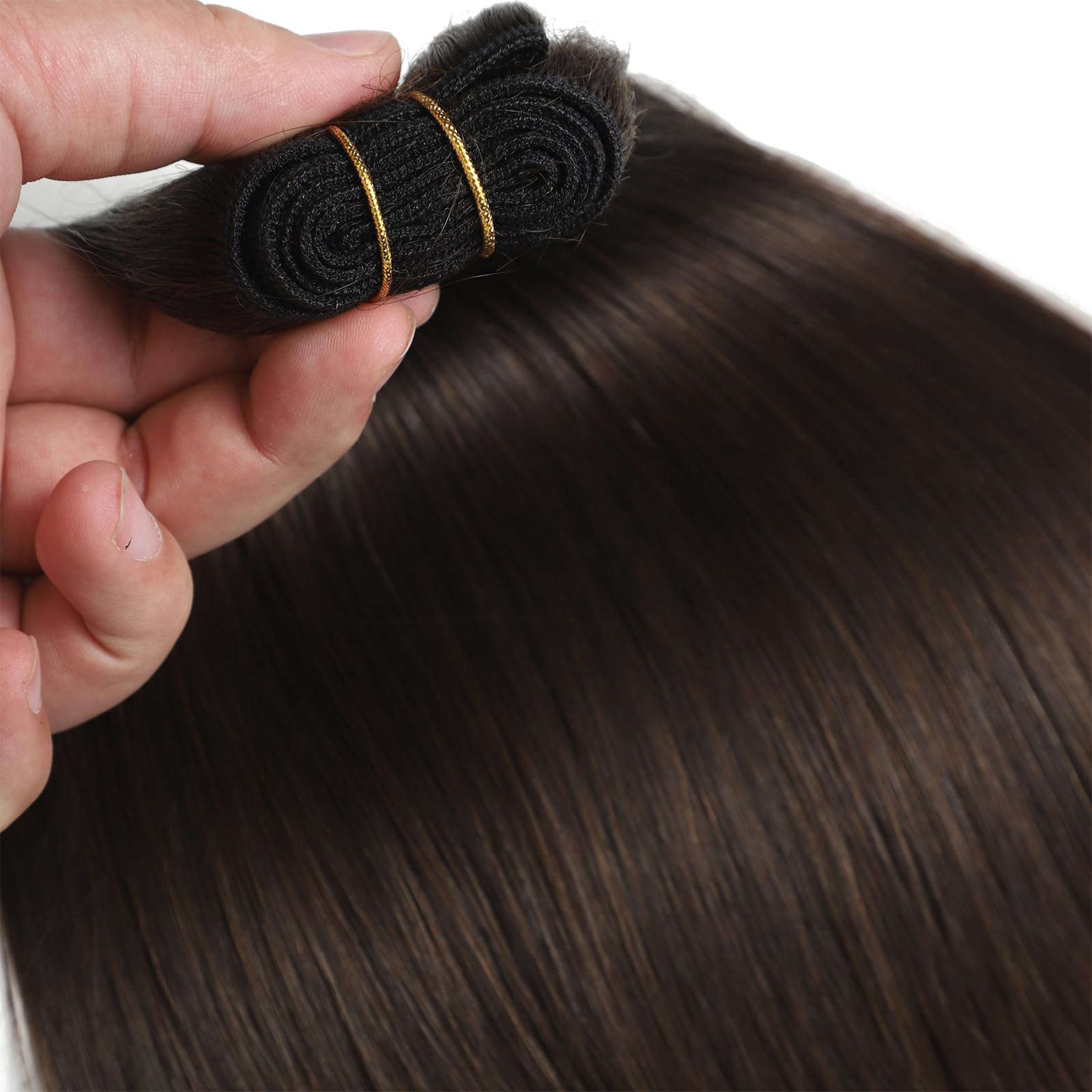9A Tressen Extensions Echthaar 28inch/70cm Dunkelbraunes 2#, 100% Menschliches Haarverlängerungen Weaving Bundles 100g/pc