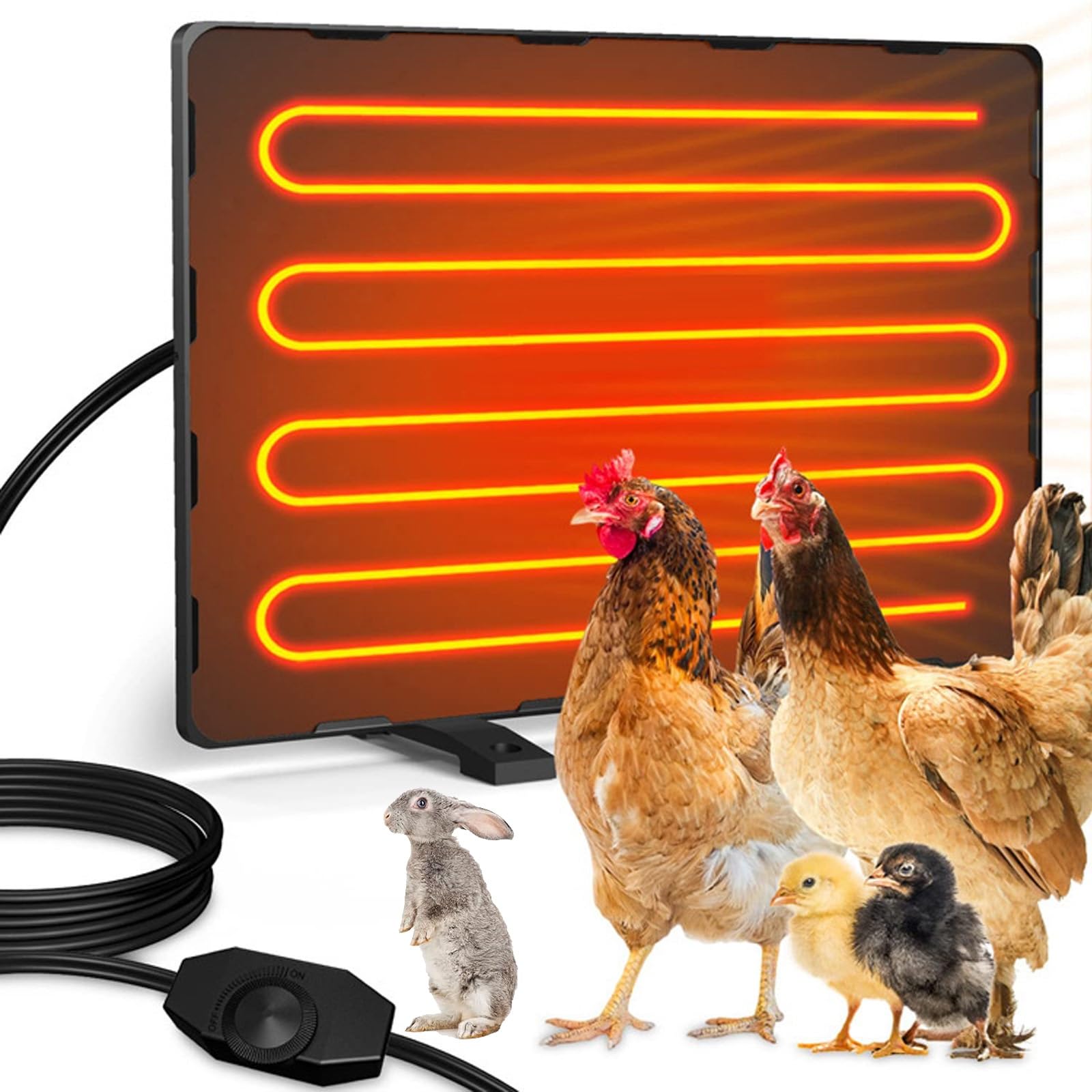 Calentador de Gallinero, Placa Calefactora para Criadora de Pollitos de 15,3 x 11,4 '', Panel de Calor Radiante de Temperatura Ajustable de 140W, para Pollitos, Gatitos, Cachorros
