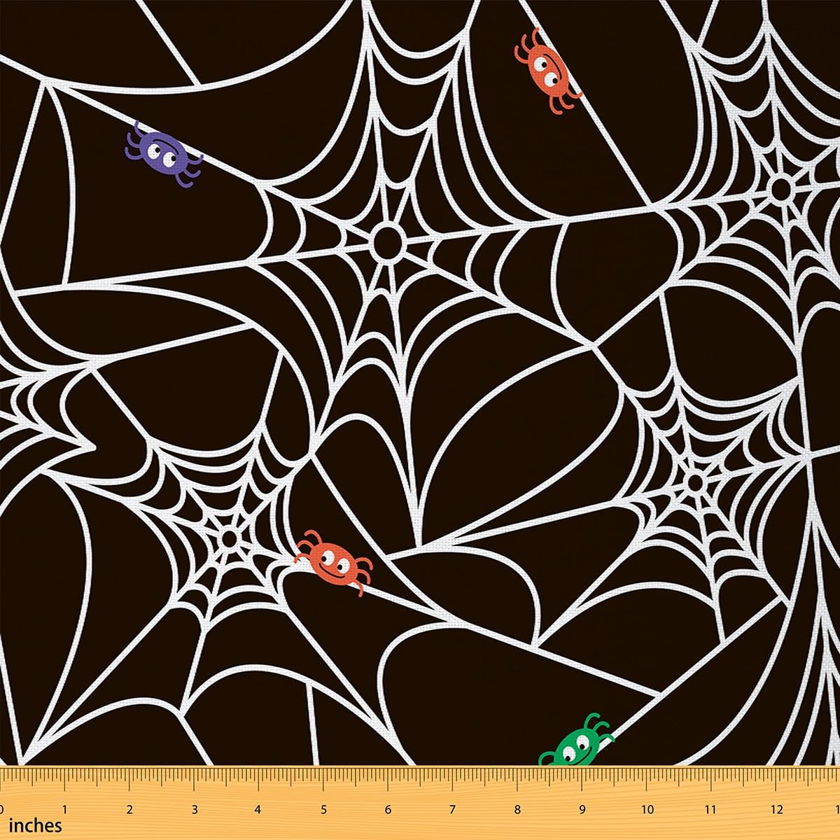 Spider Web Upholstery Fabric for Chairs Kids Halloween Fabric by The Yard Waterproof Outdoor Fabric Women Men Decor Geometric Lines Halloween Black White Outdoor Fabric 3 Yards (L276*W150cm) — image 1