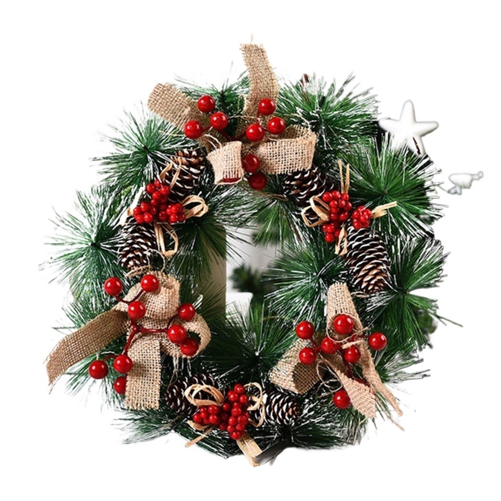Wreaths Wreath For Front Door Gold Window Wall Decorations Garland Ornament Guirnalda Navidad(STYLE 1)