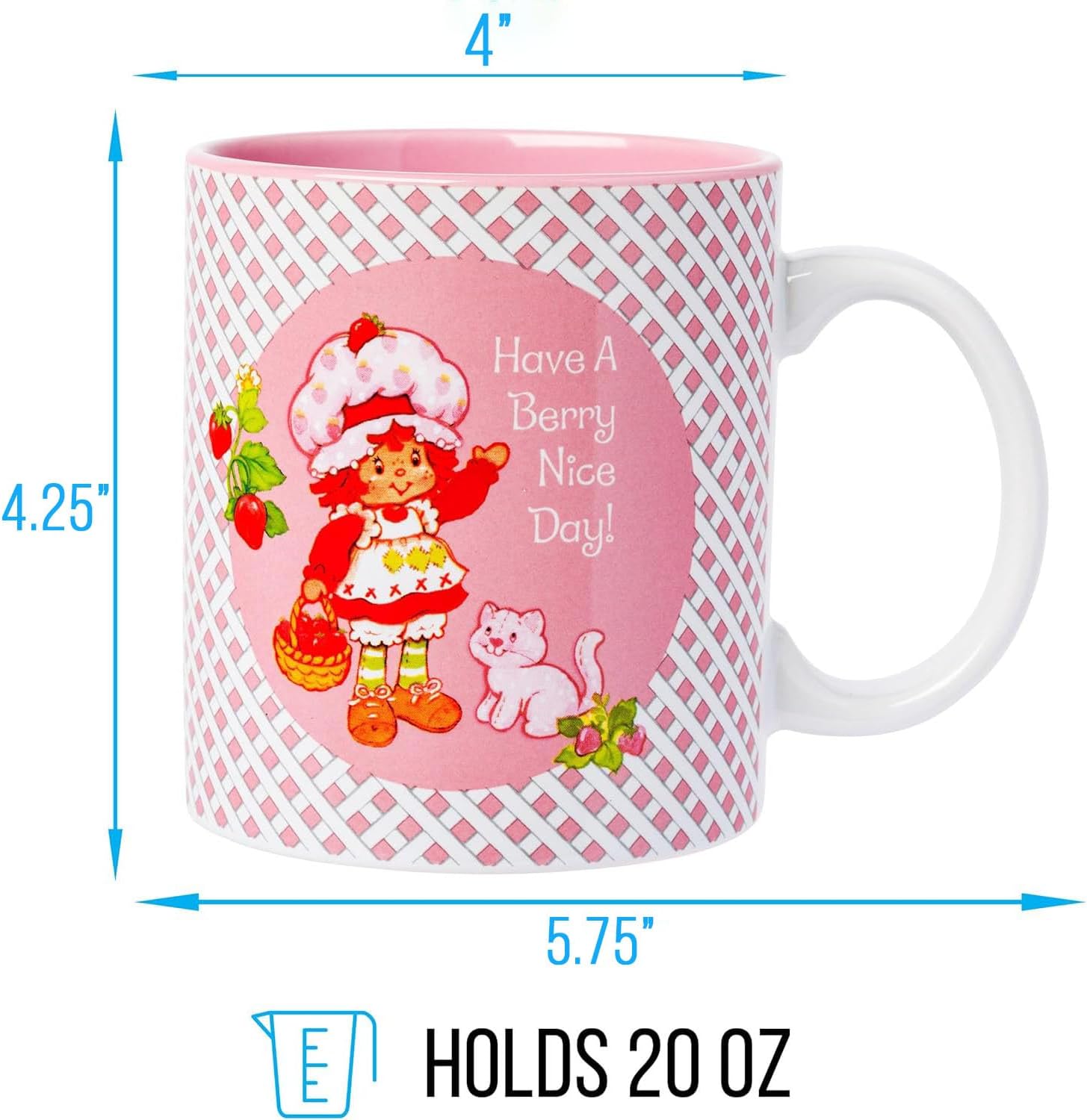Silver Buffalo Strawberry Shortcake and Custard, Ceramic Mug, 20oz
