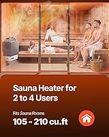 Vista 3 de VEVOR - Calefactor de sauna, estufa eléctrica de sauna de 220V, calentador de sauna para baño de vapor con temporizador de 3h y temperatura