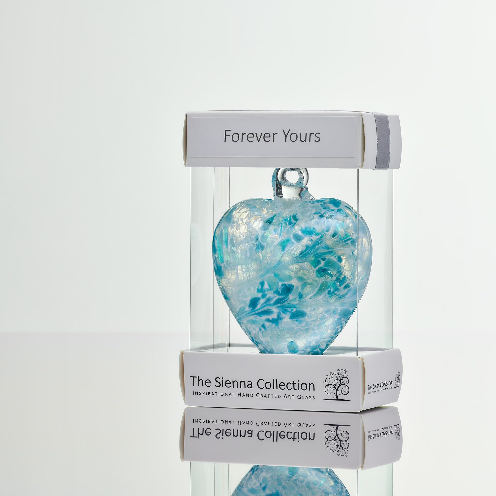 Sienna Glass Blue Pastel Glass Friendship Heart – Forever Yours Gift – Handcrafted Keepsake Ornament For Love & Friendship 8Cm