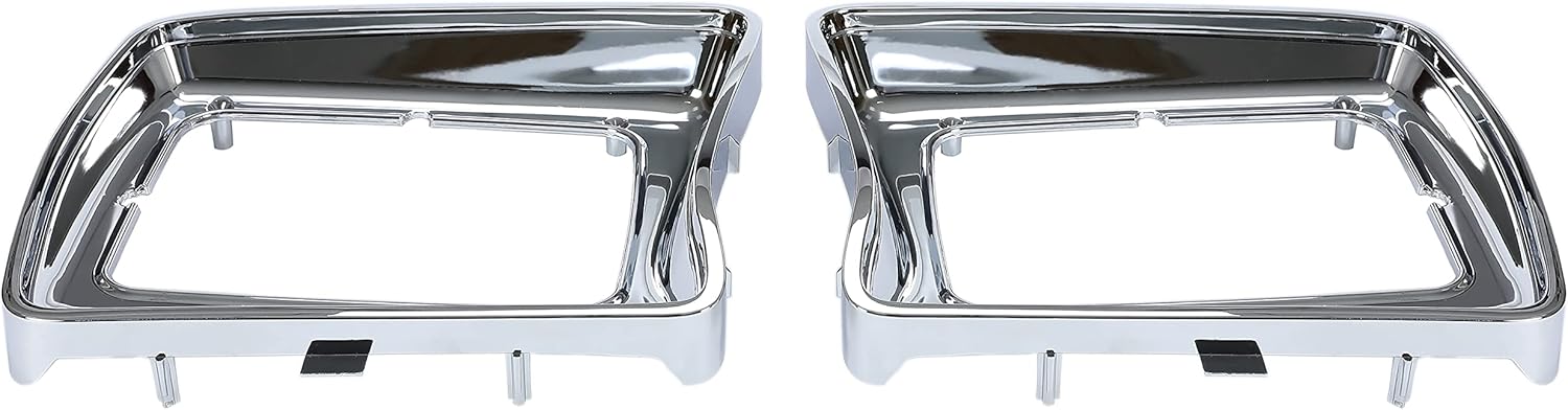 KUAFU Headlight Bezel Compatible with 1978-1979 Ford F-Series F-100 F-350 F-150 F-250 Bronco Replacement for D8TZ13064E D8TZ13064F FO2513115 FO2512114 Silvery Chrome Left Driver & Right Passenger Side