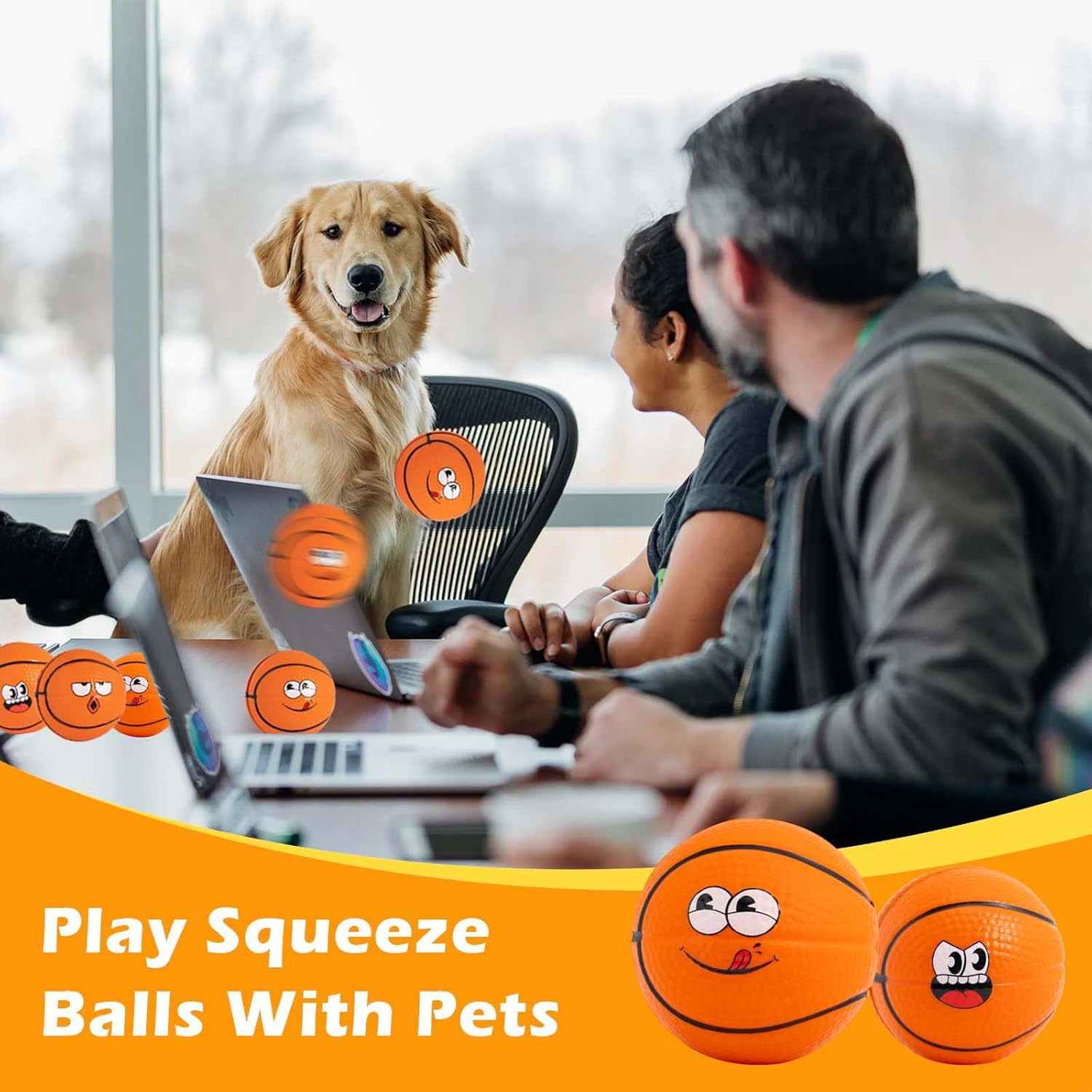 24 Pack Basketball Stress Balls with 6 Funny Faces - 1.57 Inch Mini Squishy Basketball Party Favors, Goodie Bag Stuffers, Classroom Treasure Box Prizes, Teen Anxiety Relief Toys & Kids Birthday Gifts