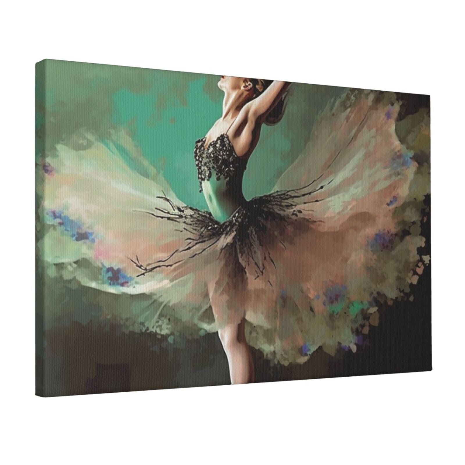 Canvas Wall Art for Living Room Wall Decor 12"x18" Modern Artwork Painting Pictures Hanging Canvas Prints Ballerina Like Butterfly Aesthetic Wall Art for Bedroom Bathroom Office Wallart Decor