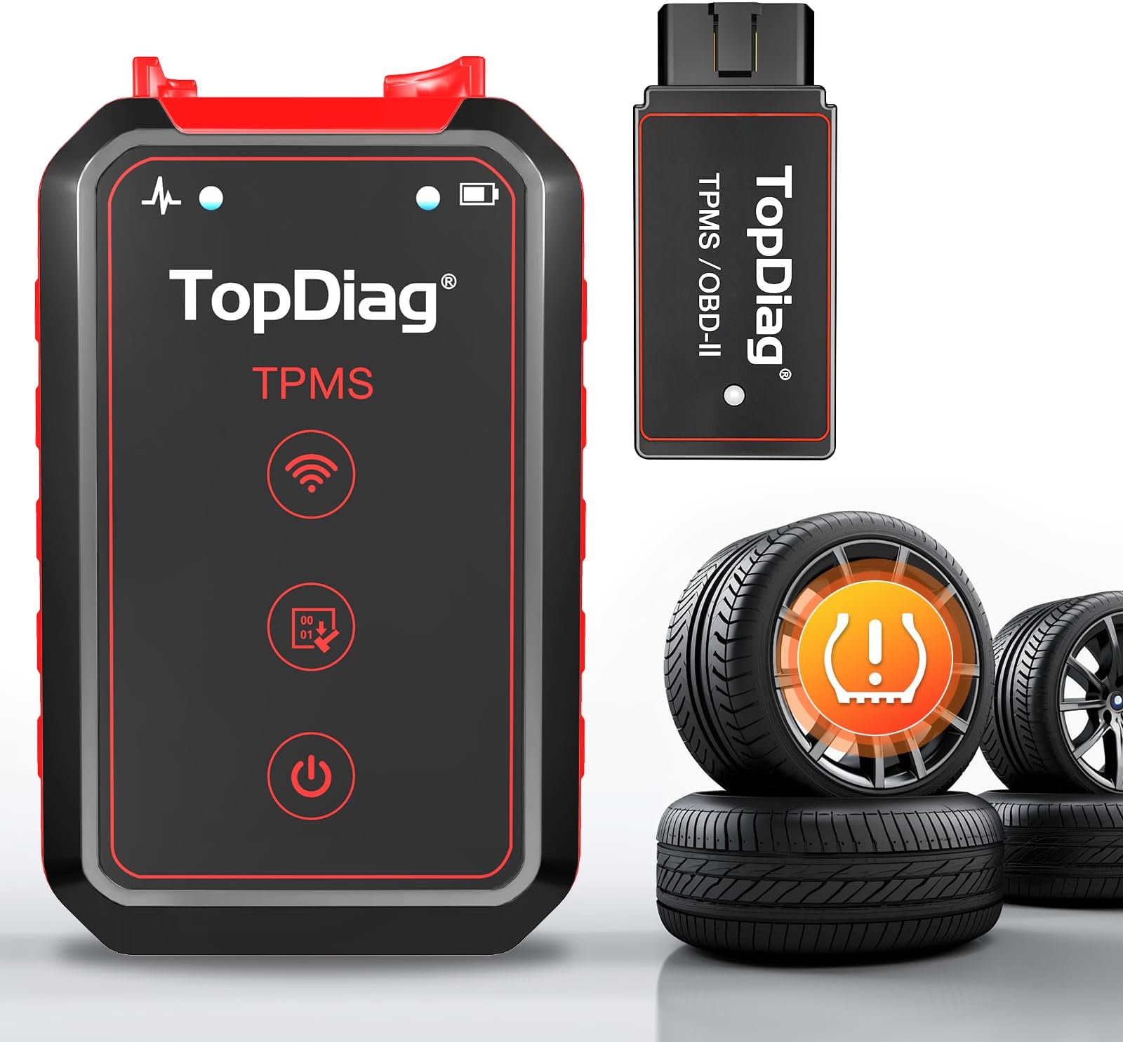 TPMS Programming Tool with OBDII Dongle, Alternative of TS508WF TS408 TS501, TPMS Relearn Tool, Tire Pressure Monitor System Scan Tool, PS001 (Sensor Do Not Include)