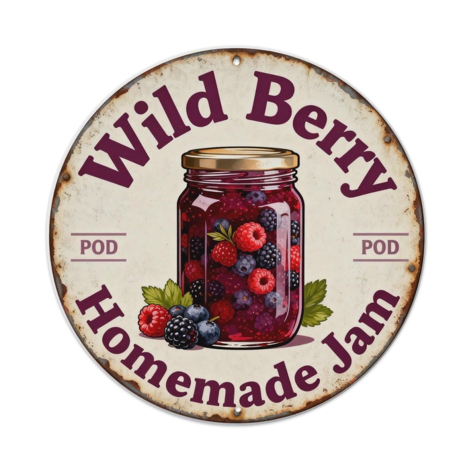 Wild Blackberry Homemade Jam Metal Tin Sign Plaque