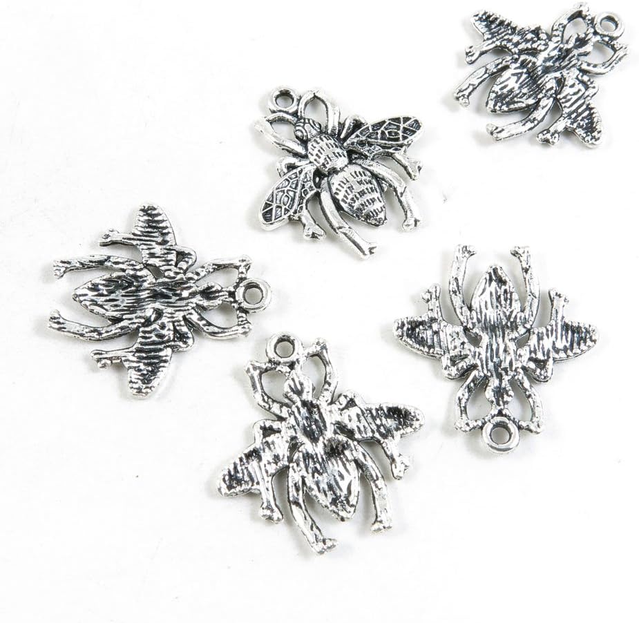 Antique Silver Tone Jewelry Making Charms Pendant Findings Craft Supplies Bulk Lots Arts F6TX2 Bees