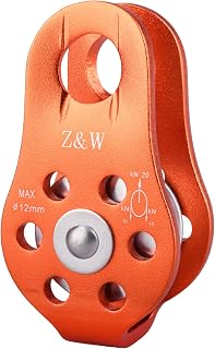 Azarxis 20kN Fixed Single Sheave Pulley Block Heavy Duty Hanging Rope Lifting Crane Swivel Hook Wire Towing Wheel Anti-Rust Durable Prevent Rope from Knotting (Orange)