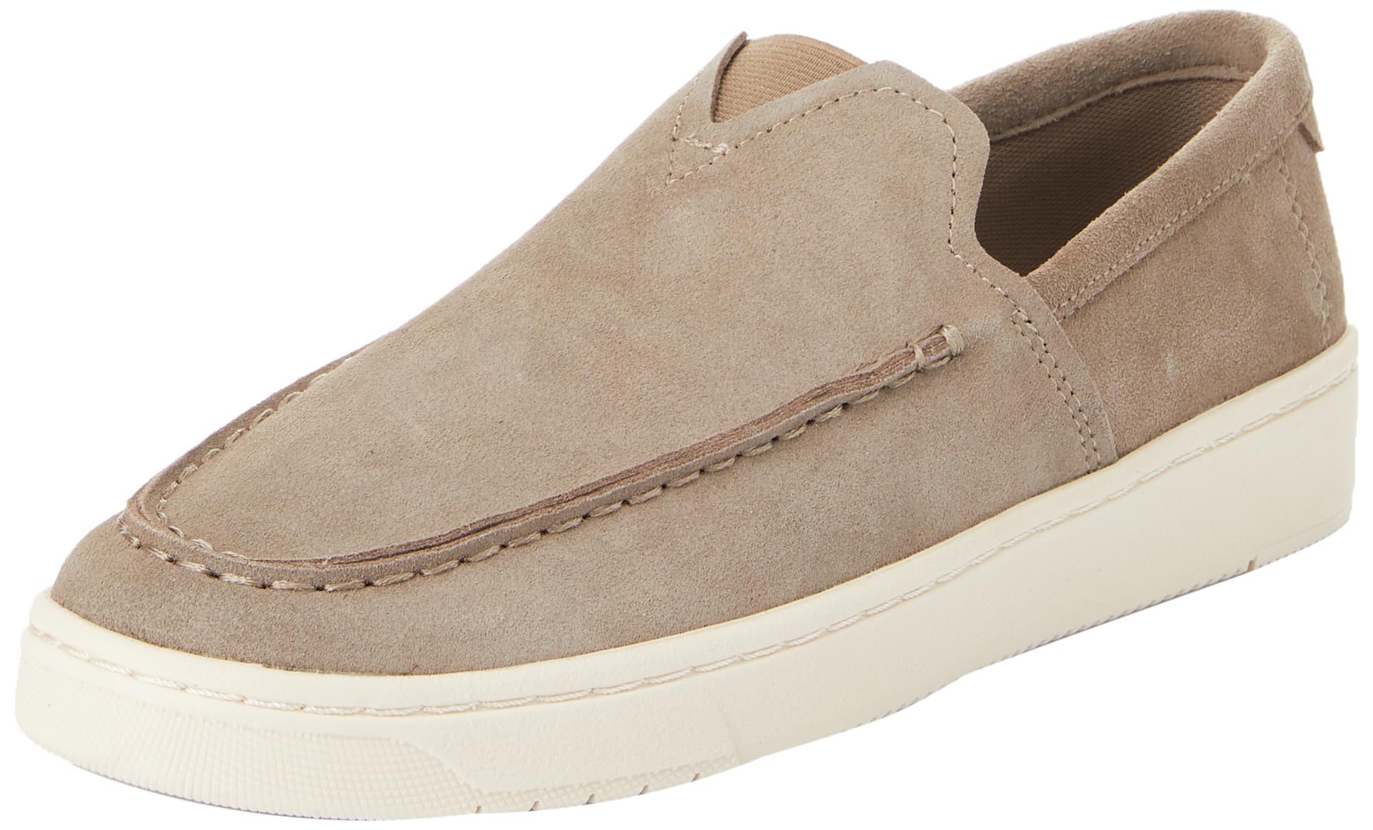 TOMS Men's Suede Loafers with Mock-Toe Design, Versatile & Eco-Friendly Footwear Taupe