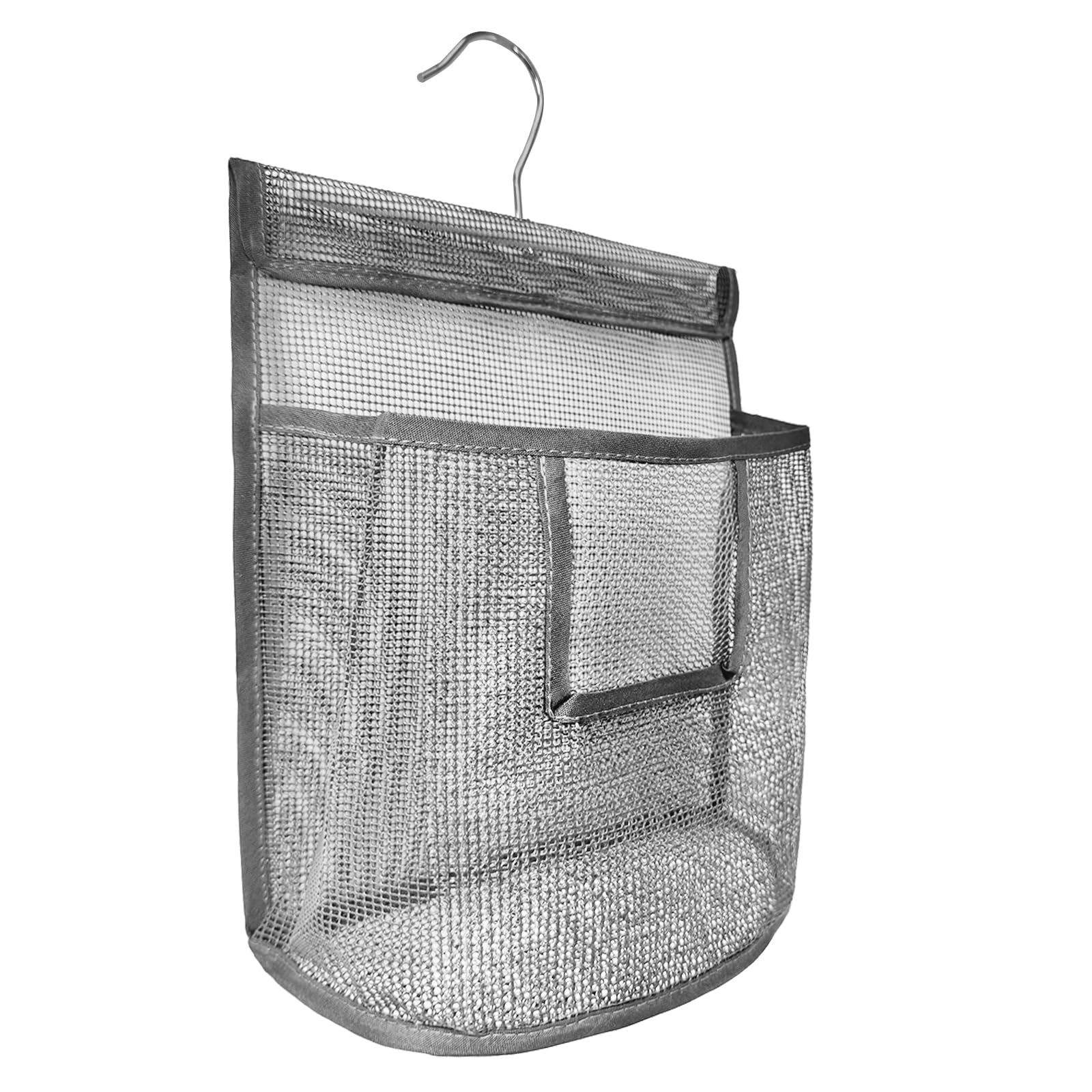 KIAYOO Peg Bag for Washing Line with Hanger,Storage Bag Hanging Bag Peg Basket Shower Bag for Laundry Room Bathroom Balcony Indoor Outdoor Use, Grey