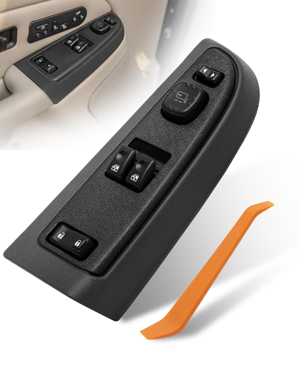 15883322 Master Power Window Switch & Bezel, Front Driver Side Door Lock Fit for 2003-2007 Chevrolet Silverado, 2003-2007 GMC Sierra 920-024 Replaces DWS-248