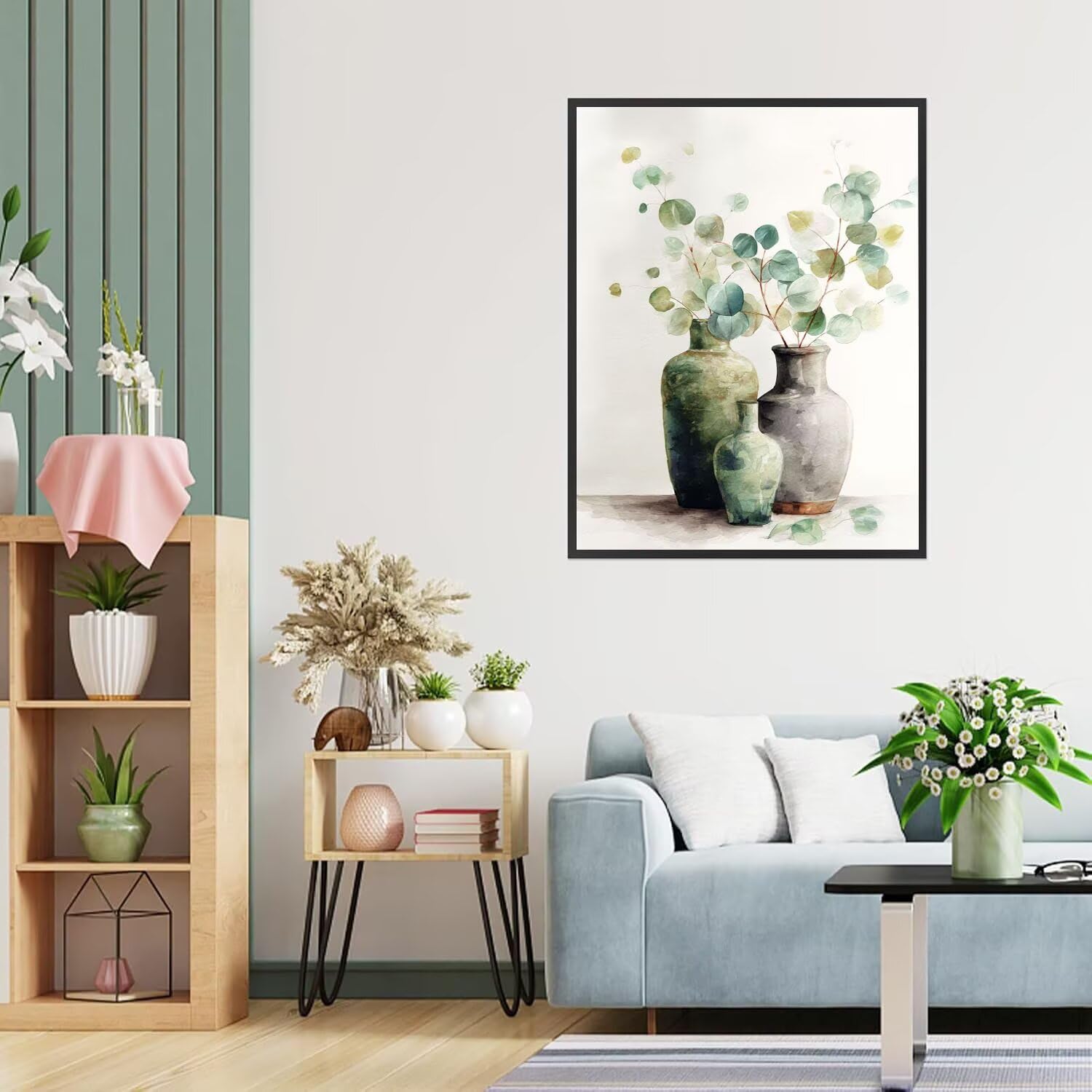 Dipingere con i Numeri Adulti verde, Foglie Dipingere con i Numeri Bambini DIY Kit, Set Premium con Pennelli, Decorazione Casa & Creativo Regalo di Compleanno, Attività di Tempo libero 70x95cm z-266