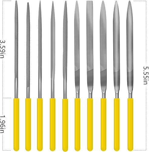 Miniatura 29 de Juego de archivos pequeños, lima de diamante de aguja, 13 piezas, 6 limas Jewlers y 6 limas de acero, trabajo de metal de precisión, carpintería