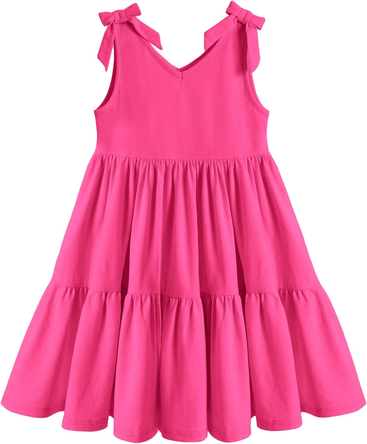 Arshiner Toddler Girl Summer Dress Little Girls Casual Beach Party Bowknot Sling Sundress with Pocket 1-7t