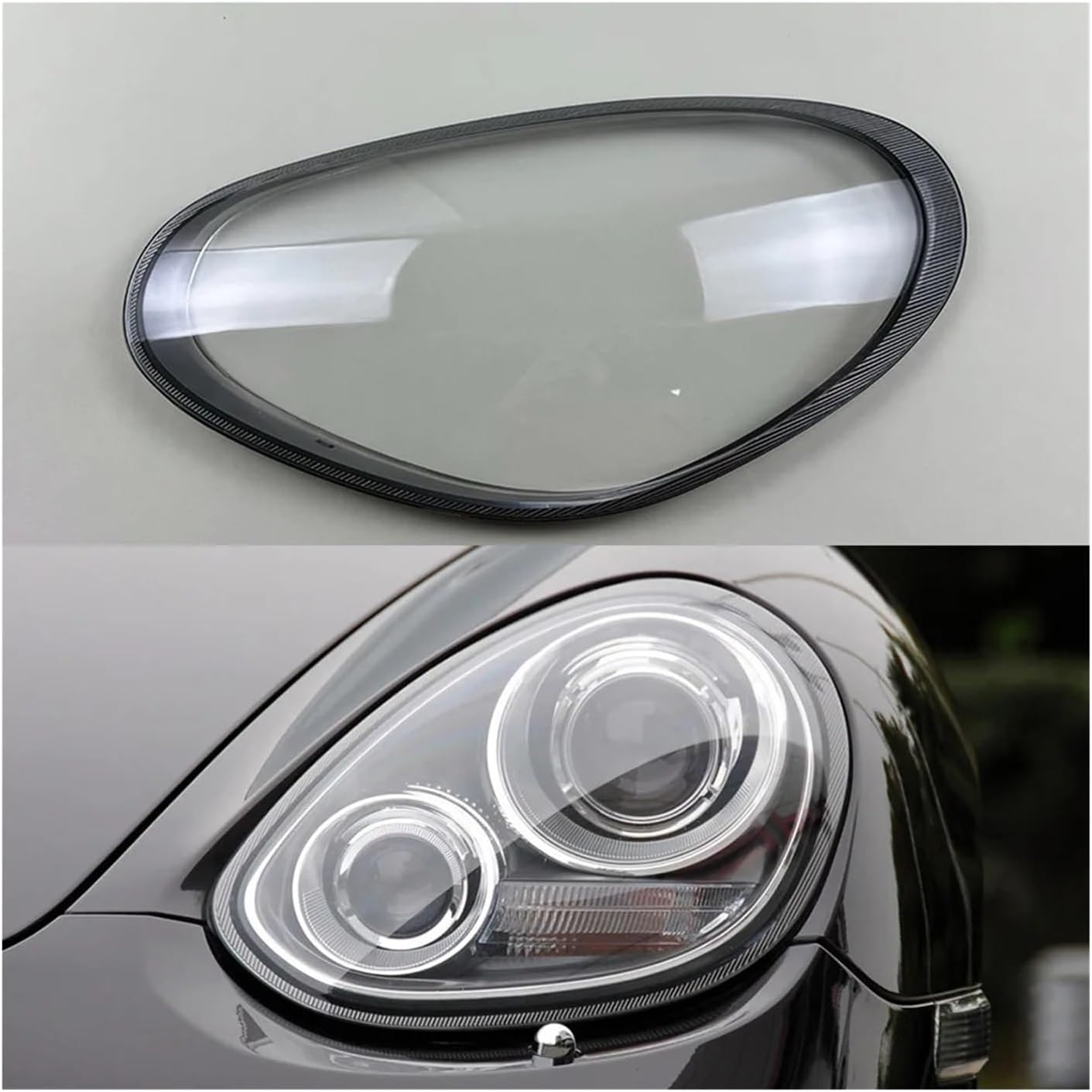 Front Headlamp Cover Headlight Shell Transparent Lampshade Lens Plexiglass(A piar) Compatible For Porsche Cayman 987 2009-2012
