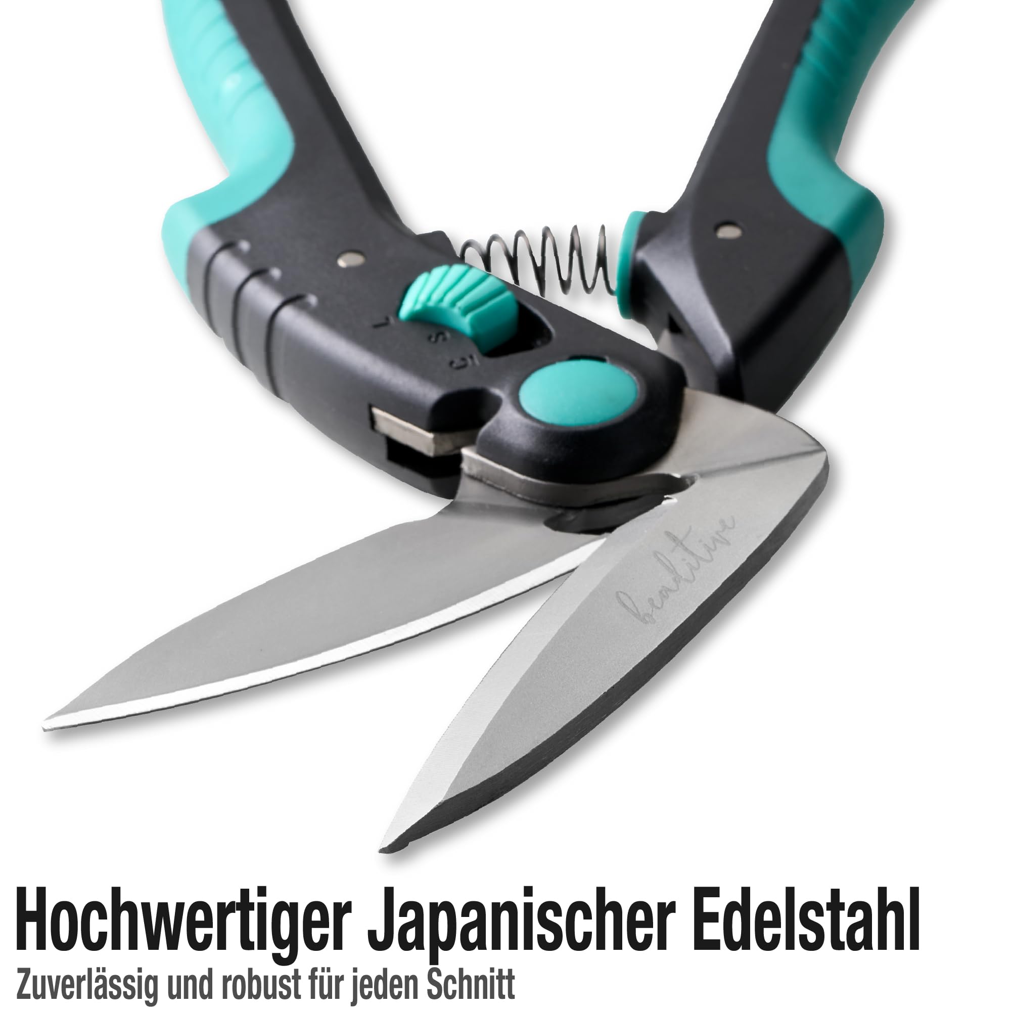 Beaditive Hochleistungs-Mehrzweck-Winkelschere 25 cm - Japanischer Edelstahl, gezahnte Klinge - Industriescheren für dicke Stoffe, Leder, Karton, Teppiche, Kunstrasen
