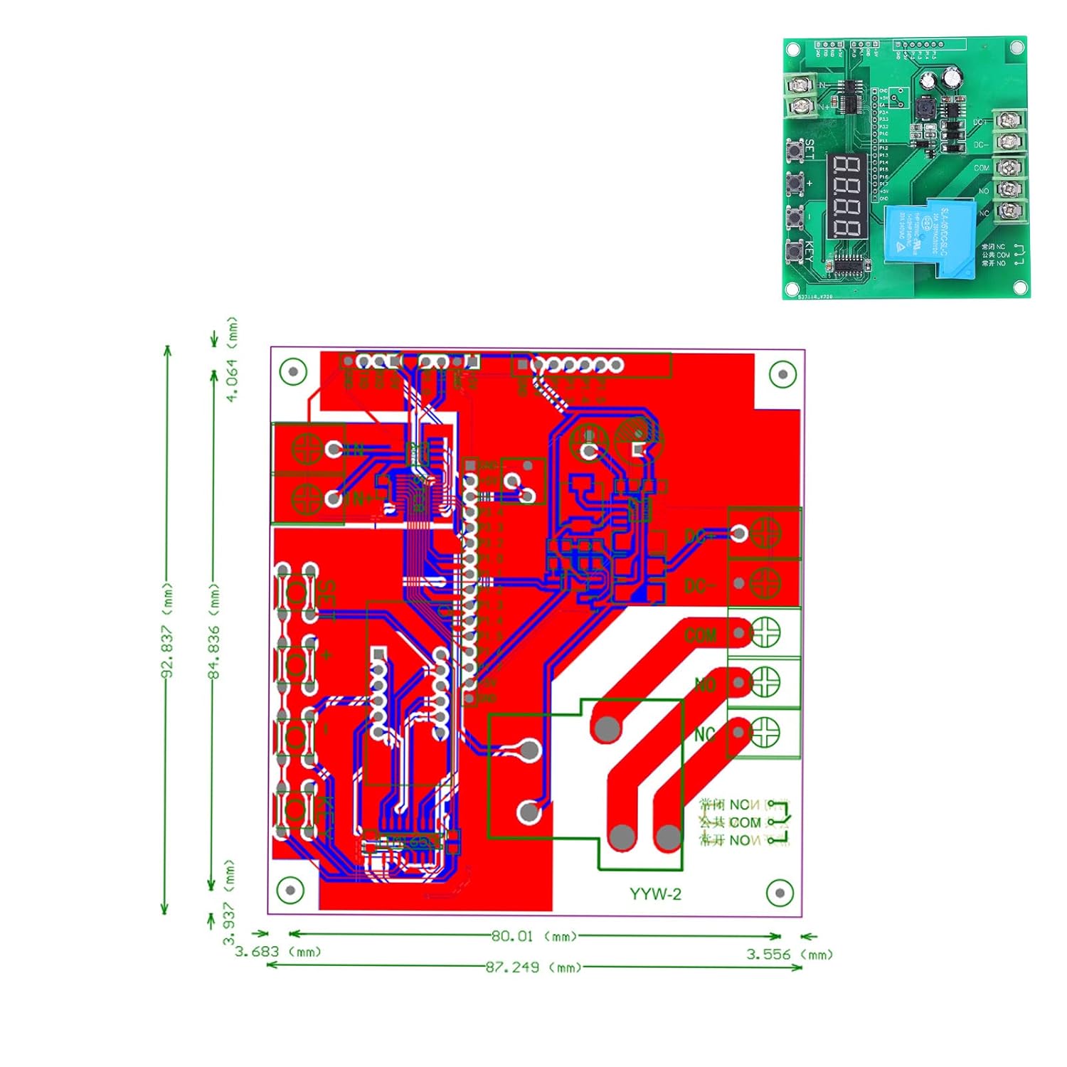 Kadimendium K Type Thermocouple Module Digital Display Temperature Detection Control Relay Module Serial Output Within 30A Switch Temperature Controller Board
