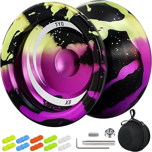 Miniatura 13 de 7YO Yoyo profesional para niños de 8 a 12 años, Yoyo X8 sensible con modos duales para principiantes + rodamiento KK, 10 cuerdas de yo, funda,