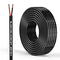 Vista 12 de Cable Eléctrico de Calibre 12, 2 Conductores, Cable de 12 AWG Trenzado, Cordón de PVC, Cable de Cobre Libre de Oxígeno 10FT/3.1M para Iluminación