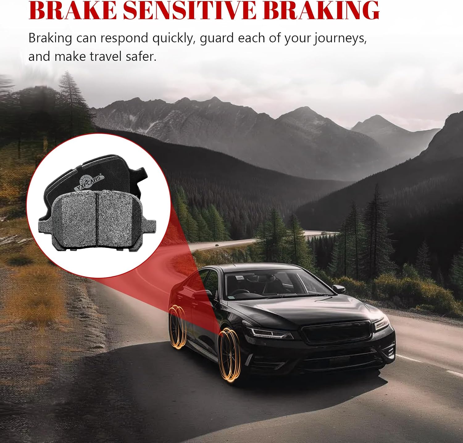 Ceramic Disc Brake Pads Set Front and Rear Replacement for Lexus Es300 1997-1999/ Rx300 1999-2001, for Toyota Camry 1997-1999 V6 3.0L/ Solara 1999