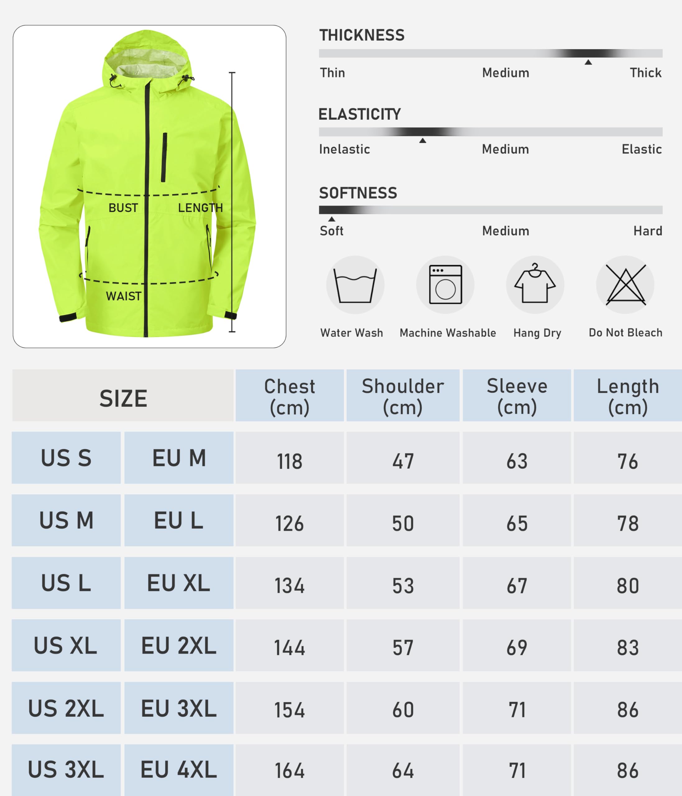MoFiz Homme Veste Imperméable Pliable Légère Coupe-vent Cyclisme Plein air Voyage Course à pied Randonnée