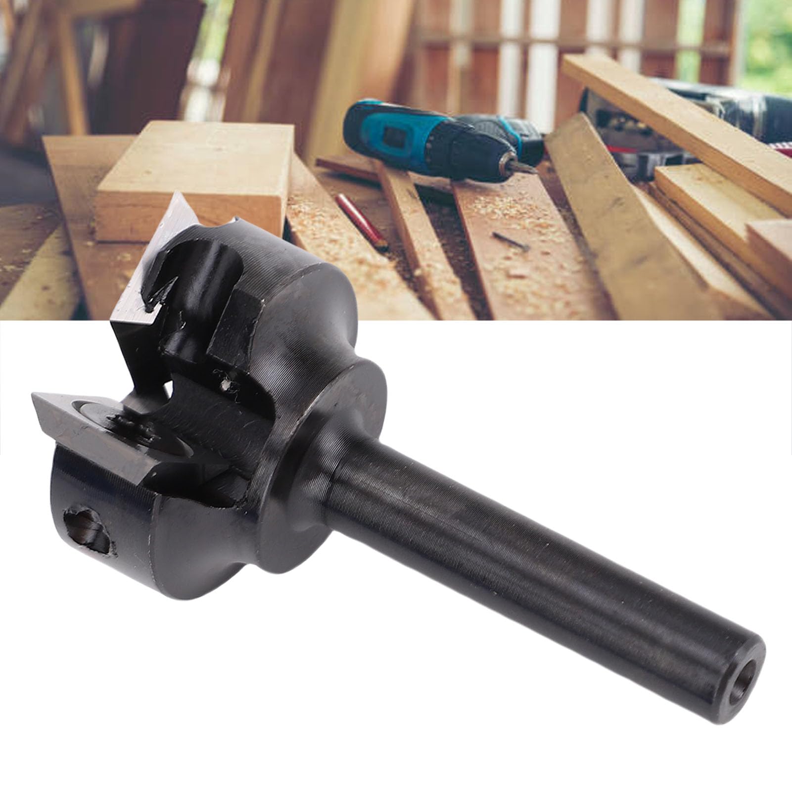 Punta per fresatura per appiattimento lastra Gambo 1/4 Diametro di taglio 1 pollice 4 scanalature Punta per affioramento CNC Spoilboard per la lavorazione del legno e materiale in