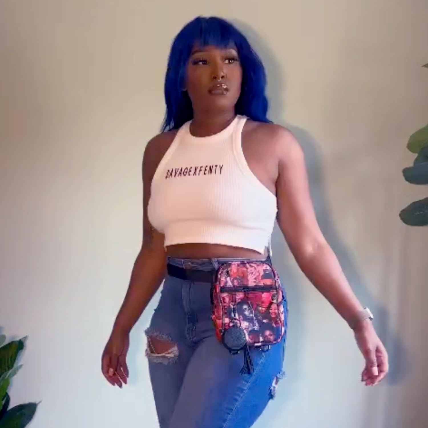 BILLIE™ BAG Crossbody 5-Way Crossbody Bag Sling Purse for Women Men Girls Travel, Multi Position Fanny Back Pack Collage Print - Image 2