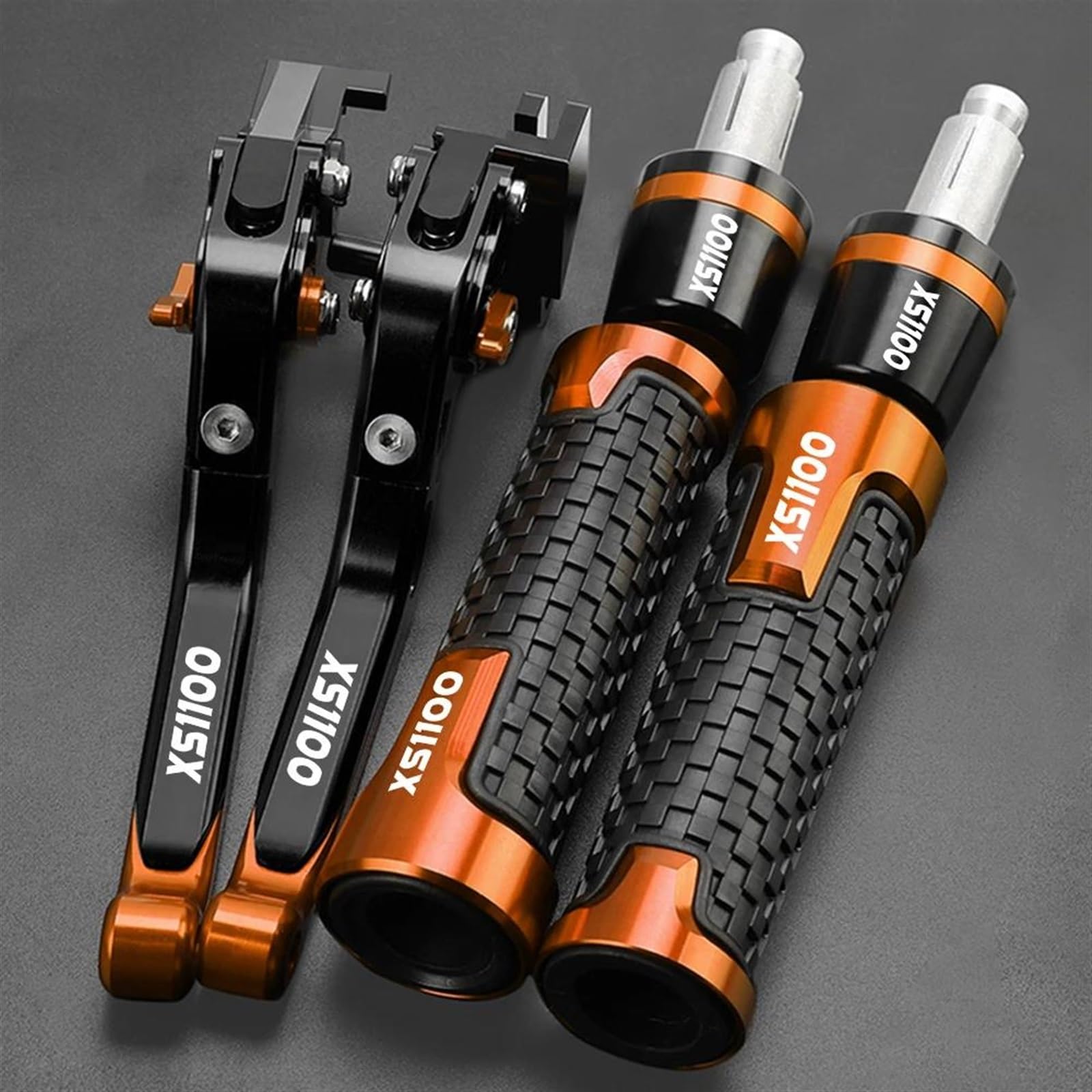 VTAIEX Motorbike Accessories CNC Motorcycle Brake Kit for Y-AMAHA XS1100S XS 1100 1978 1979 1980 1981 1982 1983 1984 1985 Clutch Levers Hand Grips Handlebar Ends(Orange)