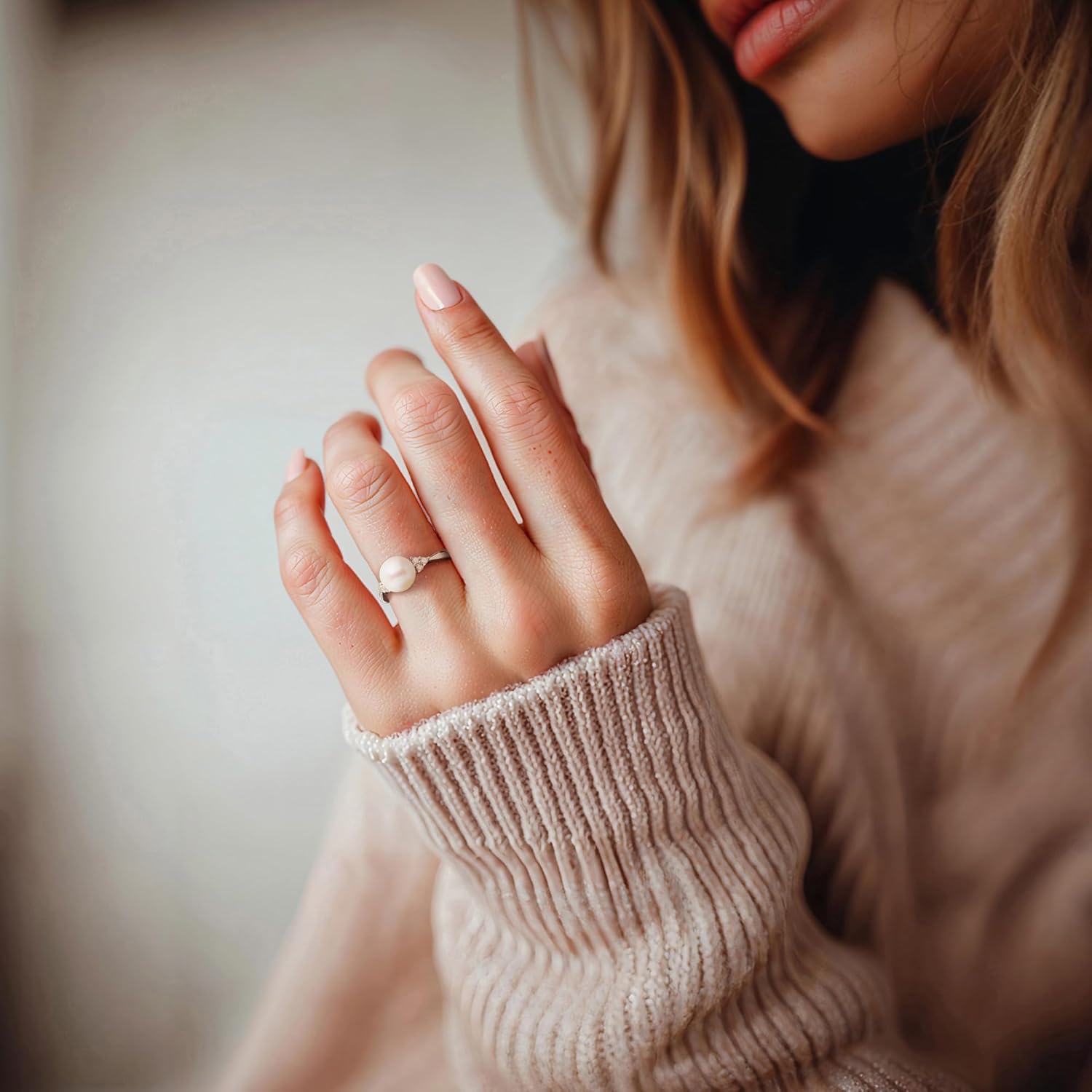 Ross-Simons 7.5-8.5mm Cultured Pearl and .13 ct. t.w. Diamond Ring in Sterling Silver