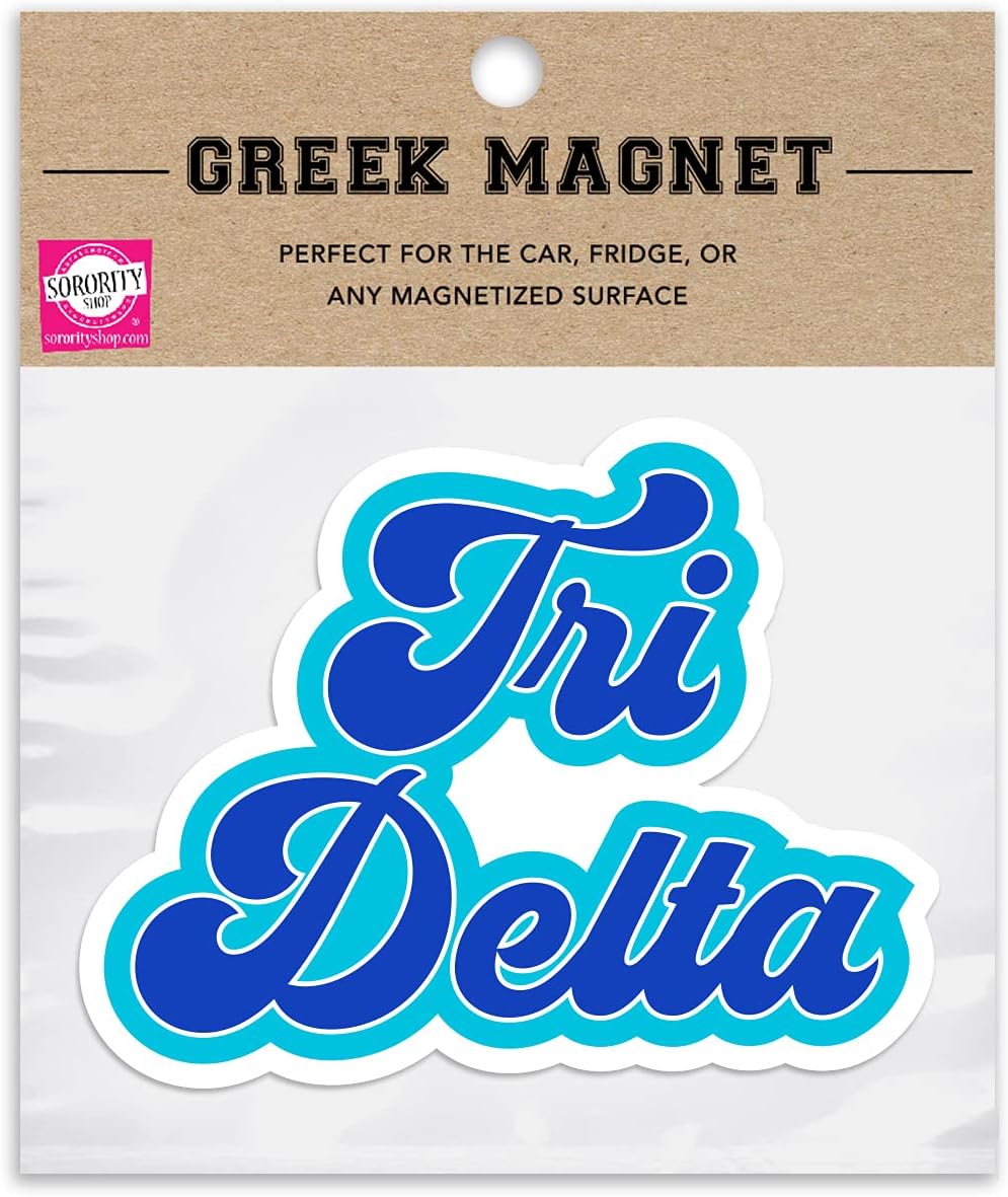 Delta Delta Delta Retro Sorority Car Magnet Set of 2 Removable No Residue All Weather Magnets for Sorority Girls and Student Drivers