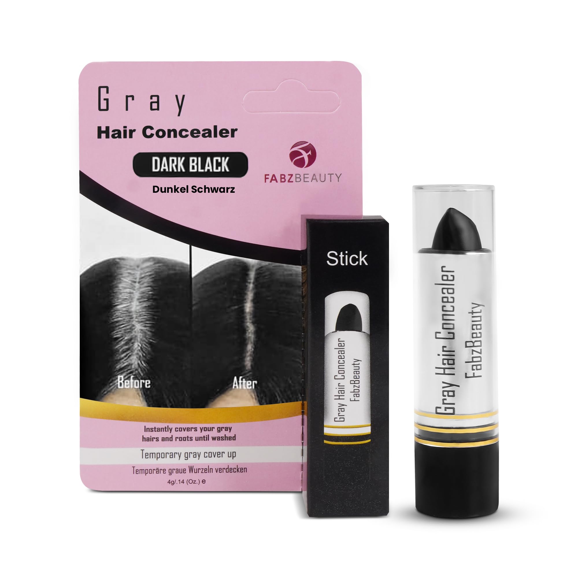 Root Touch Up Stick for Women & Men | Easy Hair Root Colour Touch Up for Grey Coverage, Long-Lasting Hair Colour with Magic Retouch, Natural & Quick Application (Jet Black)