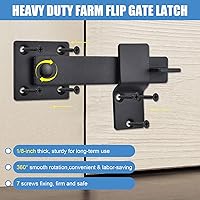 Vista 2 de Pestillo de puerta de valla abatible de granja de 6 pulgadas, 4 piezas de cerradura de puerta de granero resistente, cerradura de puerta rústica