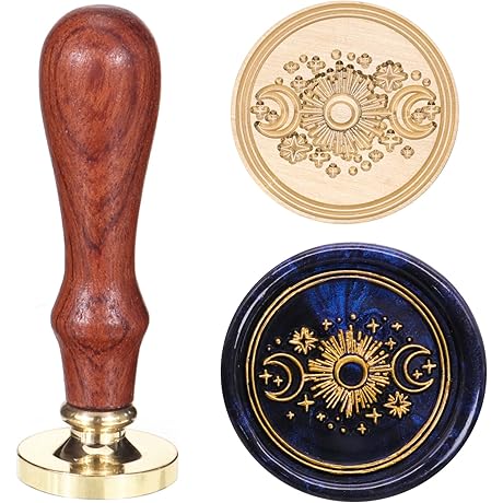 SWANGSA Wax Seal Stamp Embellishing Invitations and Gifts (Sun and Moon)