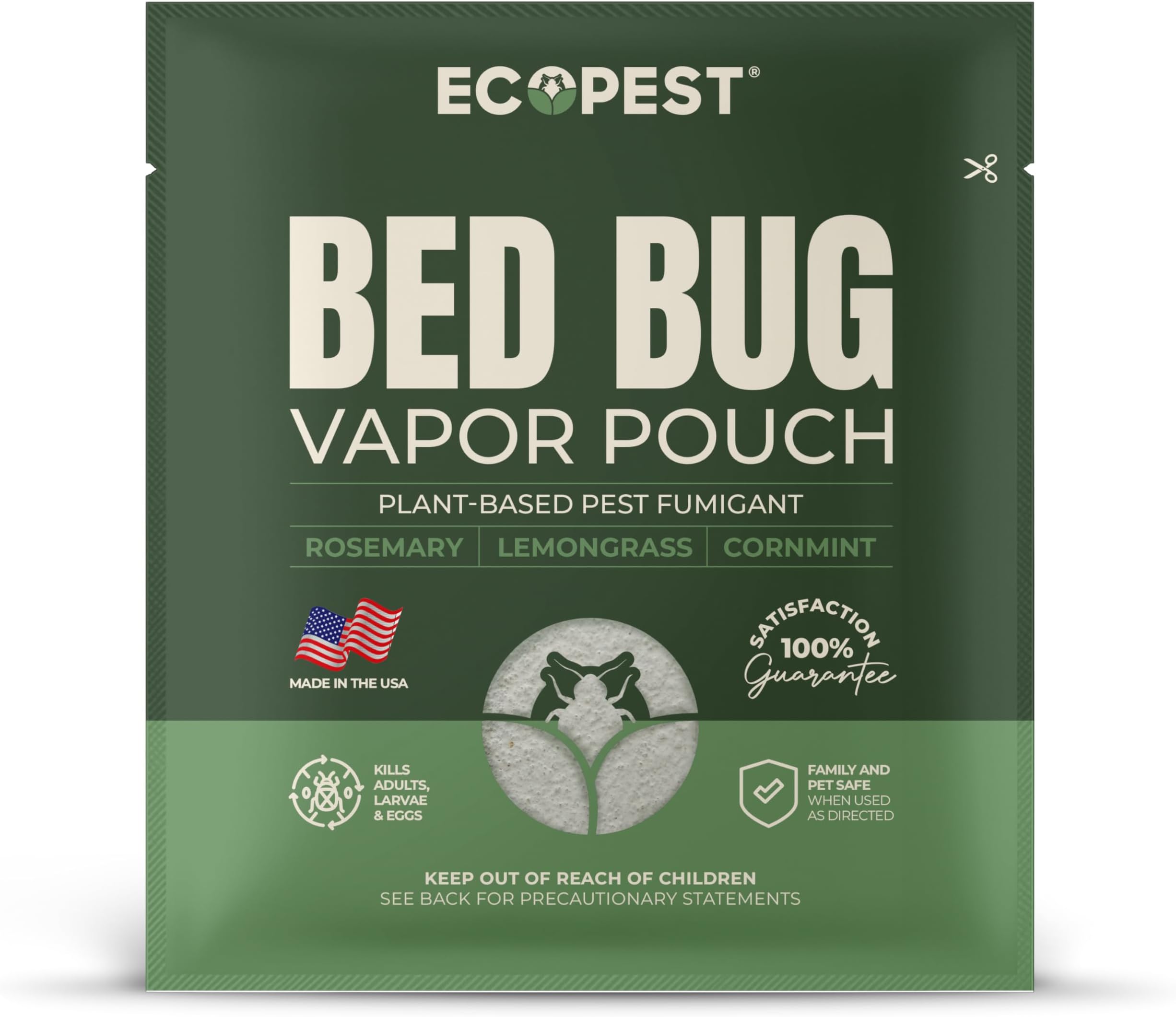 Bed Bug Vapor Pouch – 4 Pack | Natural Bedbug Killer for Treating Luggage, Mattress, Beds, Couches, and More | Home Pest Fumigant and Fogger for Indoor Treatment of Bed Bugs | Kills Bed Bugs and Eggs