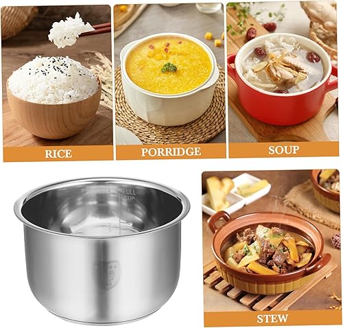 Miniatura 3 de Olla arrocera interior  101.4 fl oz Antiadherente con nivel de agua  Olla de acero inoxidable para el hogar, cocina, restaurante, cafetería