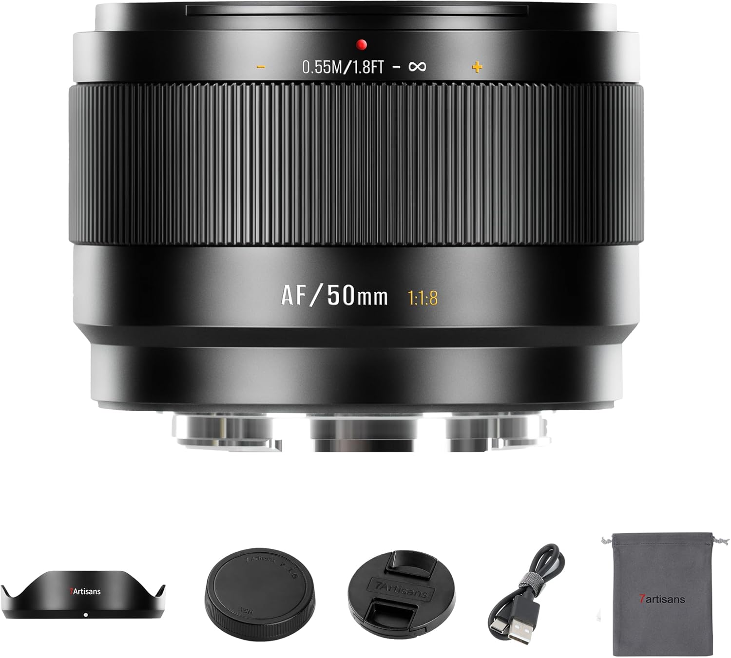 7Artisans AutoFocus 50mm F1.8 APS-C Frame LITE Series Lens F1.8 Large Aperture Support Face/Eye Recognition Compatible for Fujifilm Fuji X-H/T/T30/S/E/A Series Fuji X-E2 Fuji X-T2