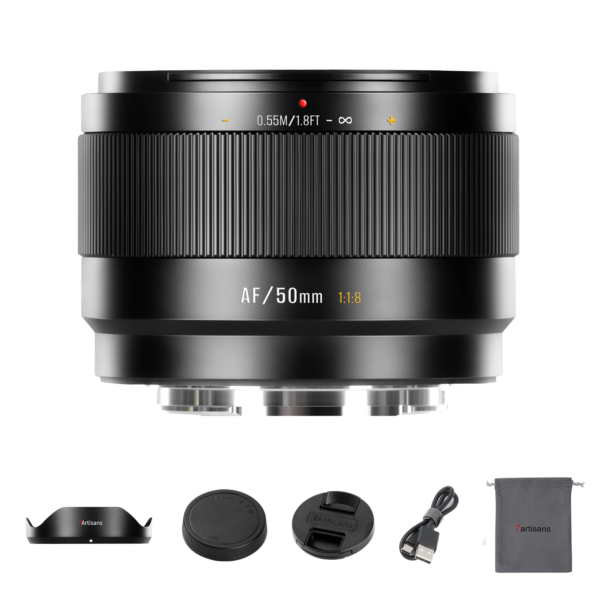 Obiettivo 7Artisans AF50mm F1.8 APS-C LITE ad ampia apertura serie F1.8 compatibile con riconoscimento facciale e oculare compatibile con Fujifilm Fuji X-H/T/T30/S/E/A Series Fuji X-E2 Fuji X-T2