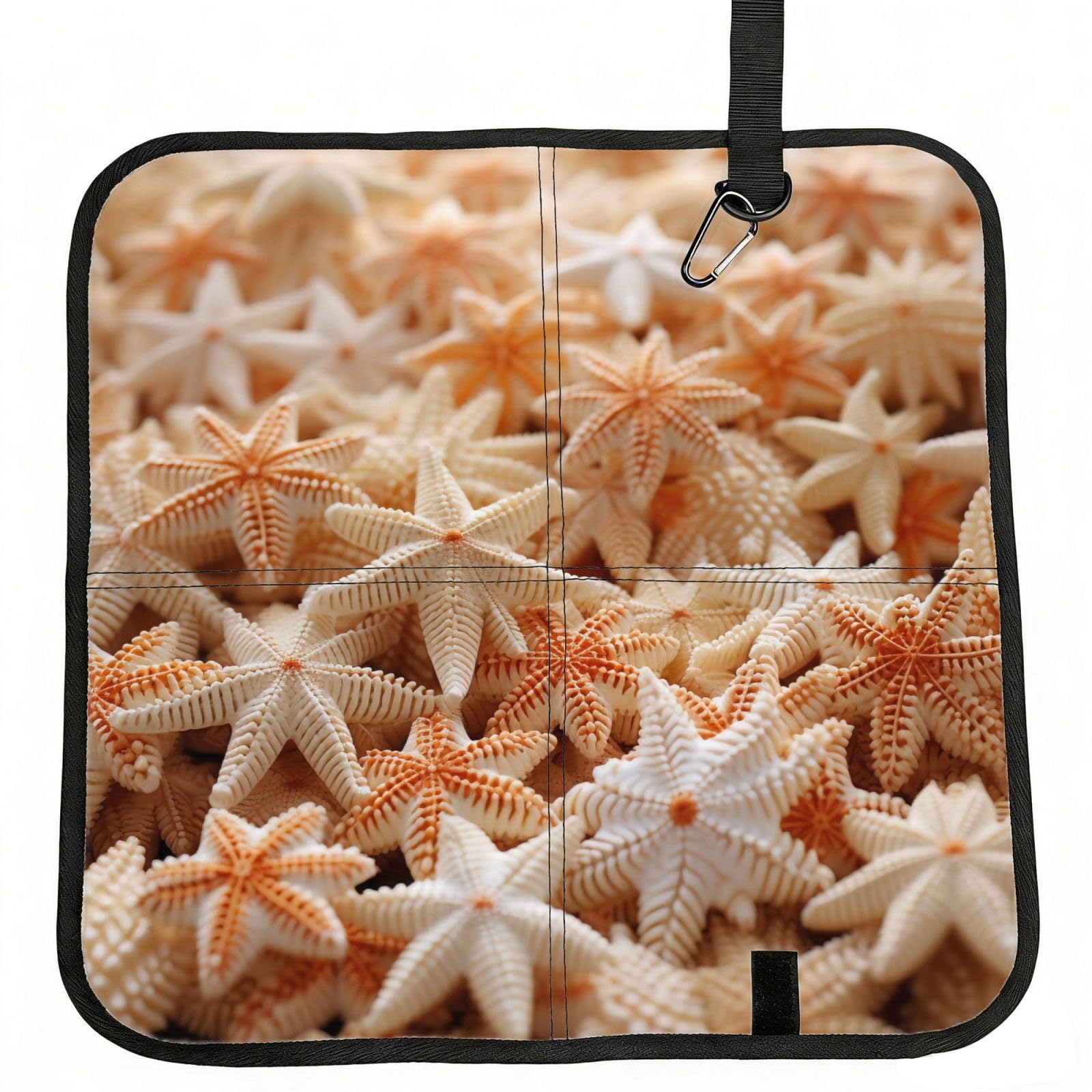 YGLHBDPBF Seashell Starfish Print Camping seat cushion,Foldable Sitting Pads,Save Backpack Space for Hiking