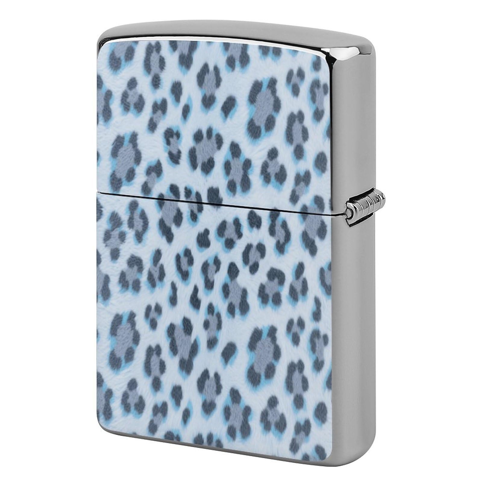 Fekiloot Style Ice Snow Leopard Print Lighter Case Cover Metal Lighter Case