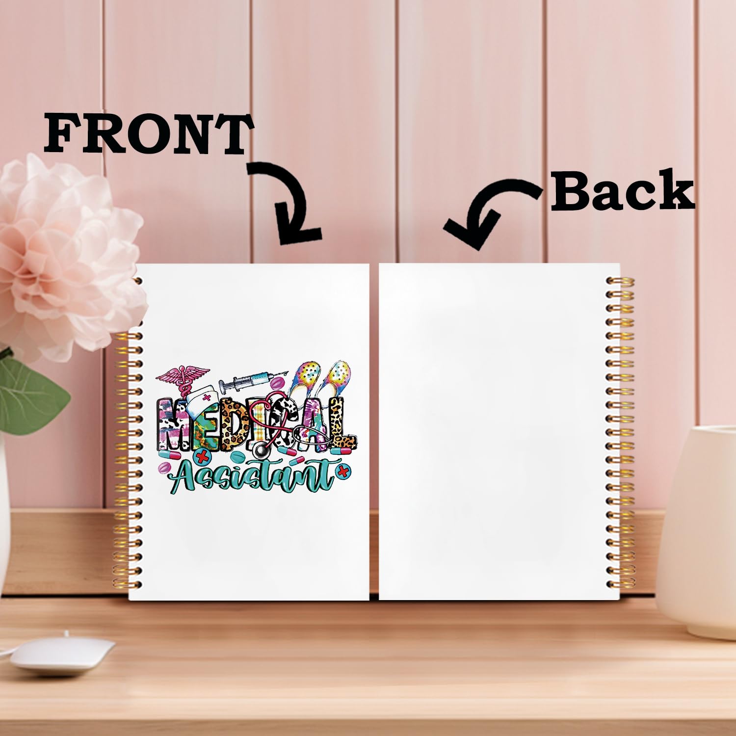 SNNDER Cuaderno de asistente médico, regalos de asistente médico para mujeres y mujeres, regalos de la semana de agradecimiento para mamá, cuaderno en espiral de tapa dura de 5.5 x 8.3 pulgadas