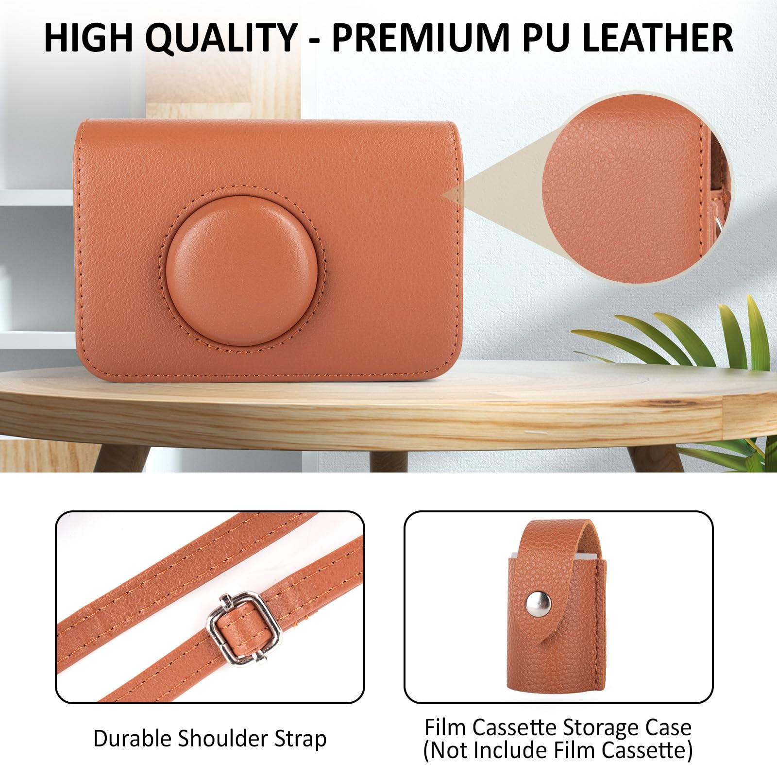 Étui de Protection Compatible avec Les appareils Photo argentiques Kodak EKTAR H35/H35N/Ultra F9/Vibe 501F, Sac de Transport en Cuir PU et étui de Rangement pour Films - Marron