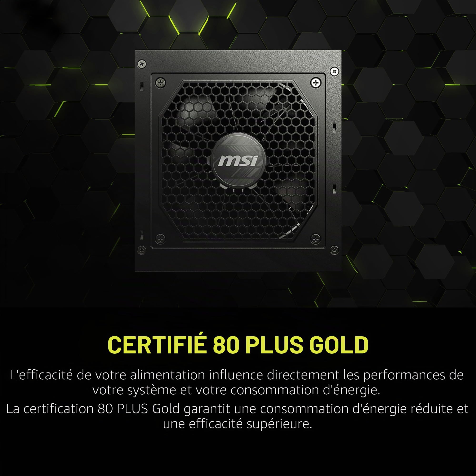 MSI MAG Bloc d'alimentation 750 W 80 Plus Gold – Connecteur natif à 16 Broches – Design modulaire Complet – Protection de Niveau Industriel avec OVP, OCP, OPP, OTP, SCP, UVP [MAG A750GL PCIE5]