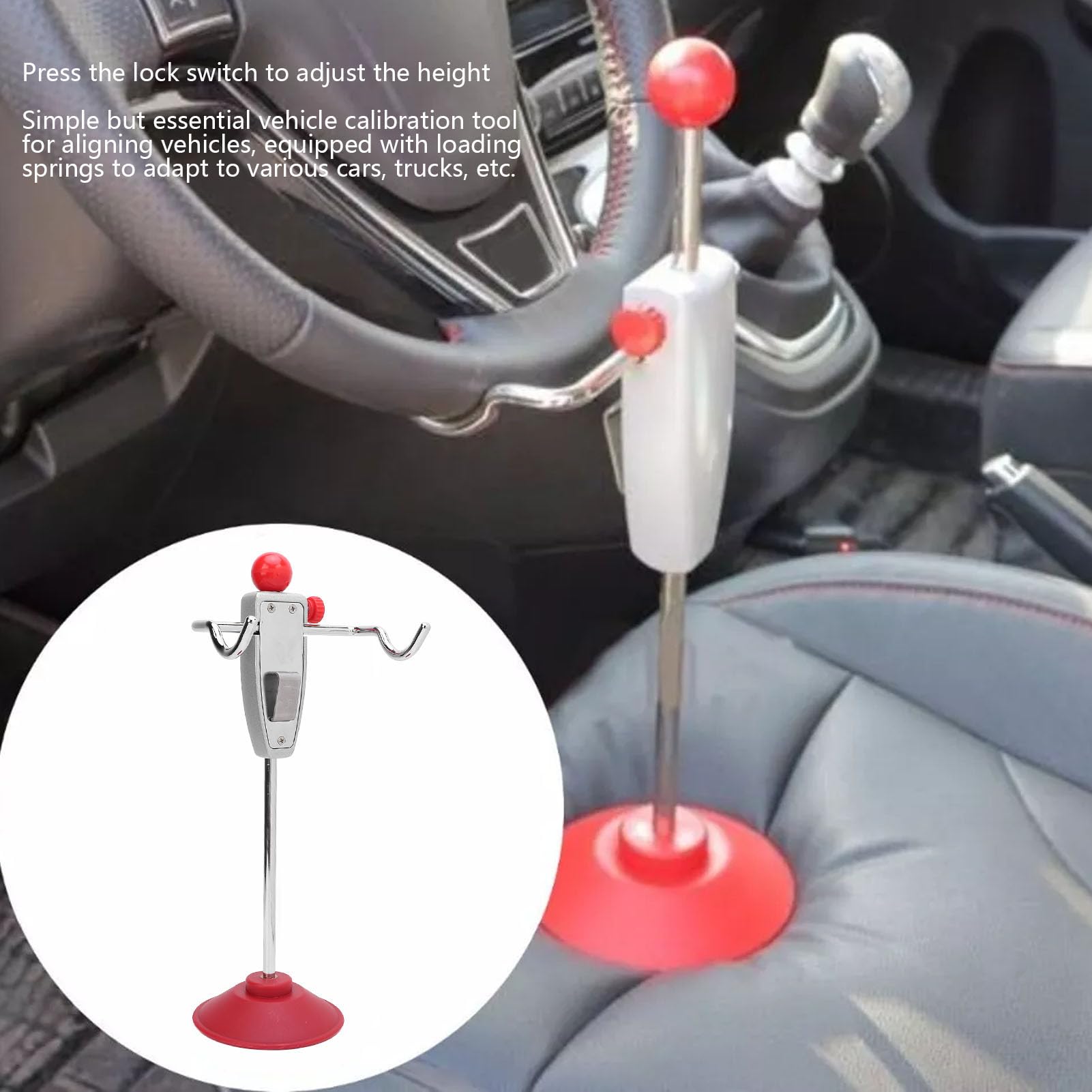 aqxreight Soporte para Volante de 14,5 Pulgadas Herramienta de Alineación de Dirección de Automóvil de Ajuste Universal Ajustable de Alta Resistencia para Automóviles y Camiones