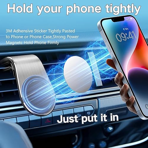 Miniatura 2 de Paquete de 2 soportes magnéticos fuertes para teléfono para automóvil, rotación de 360, rejilla de ventilación de airetablero de instrumentos para